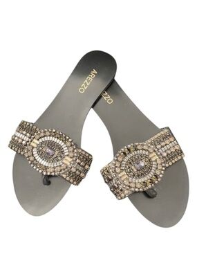 🇧🇷AREZZO Embellished Women's Flat Sandals, 7.5, NWOT / never worn